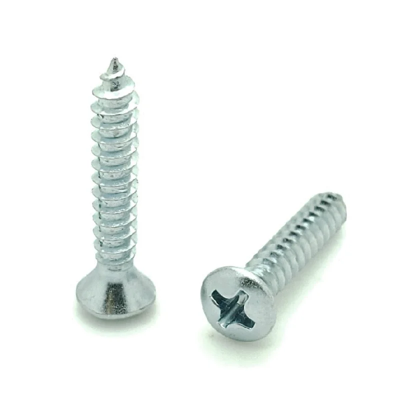 Hex Head Screws for Heavy-Duty Use-100 Qty #8 x 1" Zinc Coated Oval Phillips Head Wood Screws (BCP261)