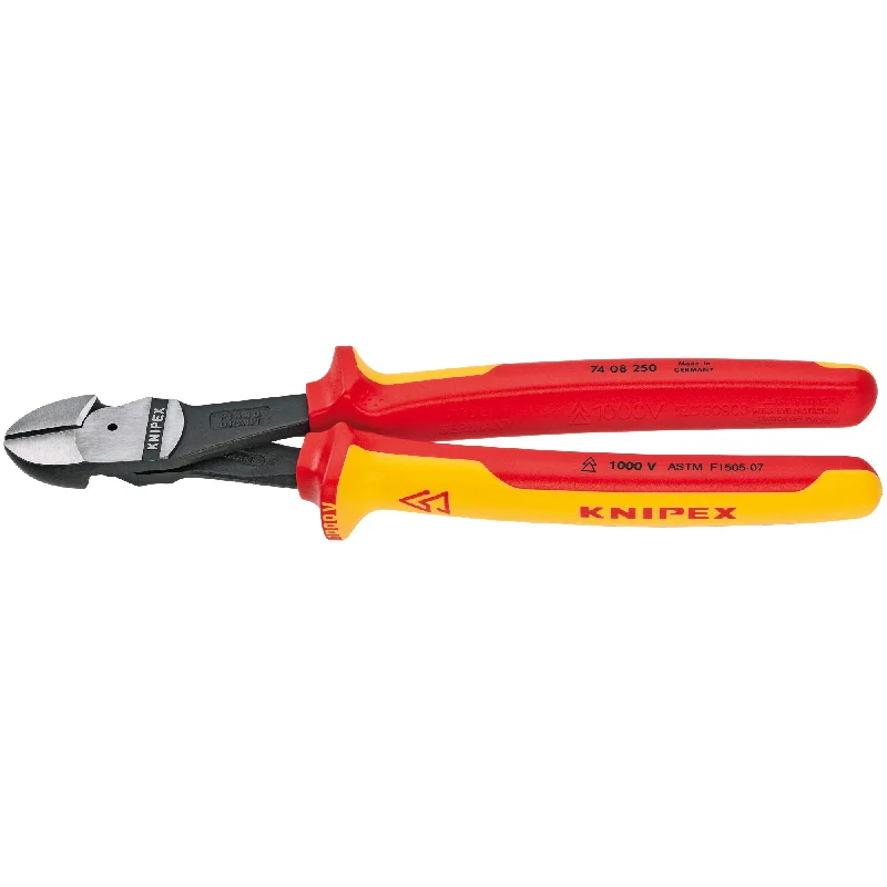 Pliers for Dealing with Delicate Wires-Knipex 74 08 250 US 10" High Leverage Diagonal Cutters-1000V Insulated