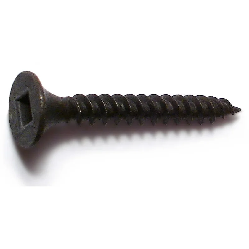 Screws with Phillips Head for Better Torque-#6 x 1-1/8" Black Phosphate Steel Fine Thread Square Drive Bugle Head Drywall Screws