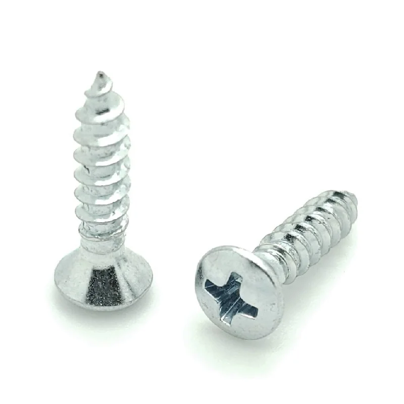 Outdoor Deck Screws for Wood Decking-100 Qty #8 x 3/4" Zinc Coated Oval Phillips Head Wood Screws (BCP260)