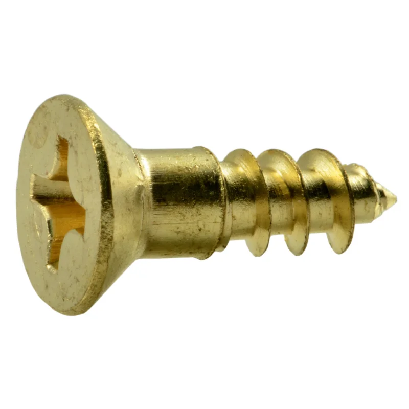 Screws for Joining Thin Aluminum Panels-#12 x 3/4" Brass Phillips Flat Head Wood Screws (100 pcs)