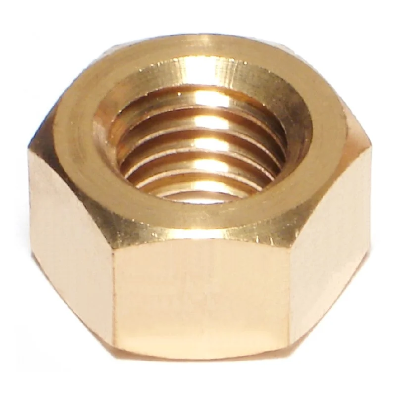 High-Quality Nuts for Precision Manufacturing-5/8"-11 Brass Coarse Thread Finished Hex Nuts (6 pcs.)