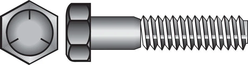 Brass Screws for Decorative Finishes-HILLMAN 3/4 in. D X 4-1/2 in. L Heat Treated Zinc Steel Hex Head Cap Screw 20 pk