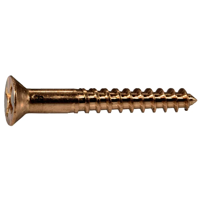 Screws for Mounting Signage and Fixtures-#8 x 1-1/4" Silicon Bronze Phillips Flat Head Wood Screws