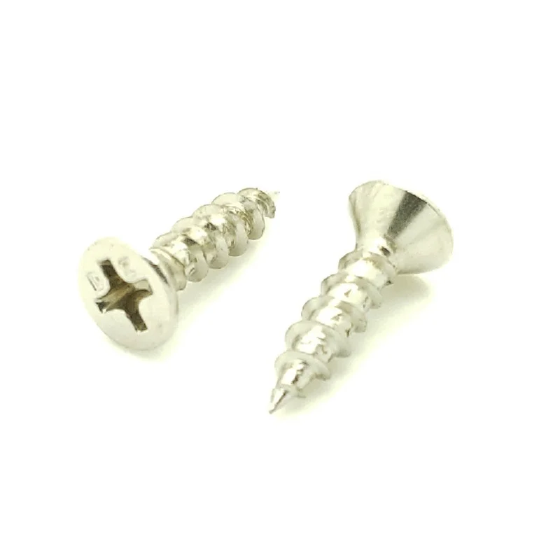 Screws for Concrete and Masonry Work-100 Qty #6 x 5/8" Flat Head Nickel Plated Cabinet Hinge Wood Screws (BCP916)