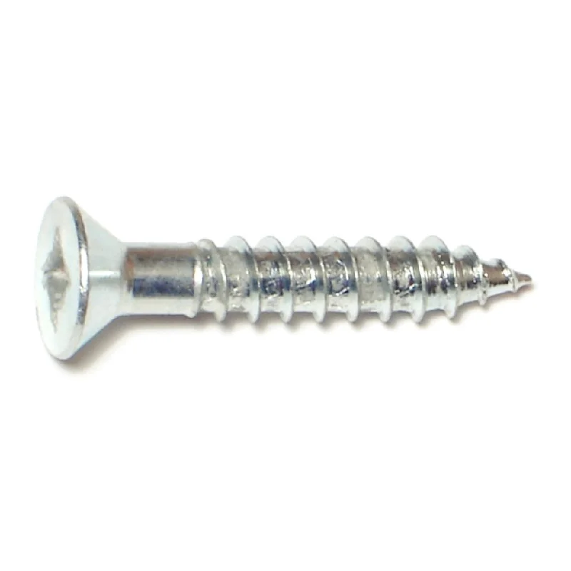 Screws for Joining Thin Metal Sheets-#14 x 1-1/2" Zinc Square Drive Flat Head Wood Screws (25 pcs.)