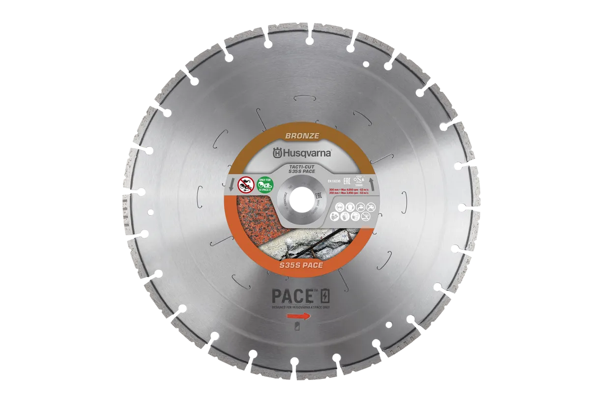 Carbide Tipped Saw Blades for Hardwood Cutting-Husqvarna 529663903 14 In TACTI-CUT S35S PACE Diamond Blade