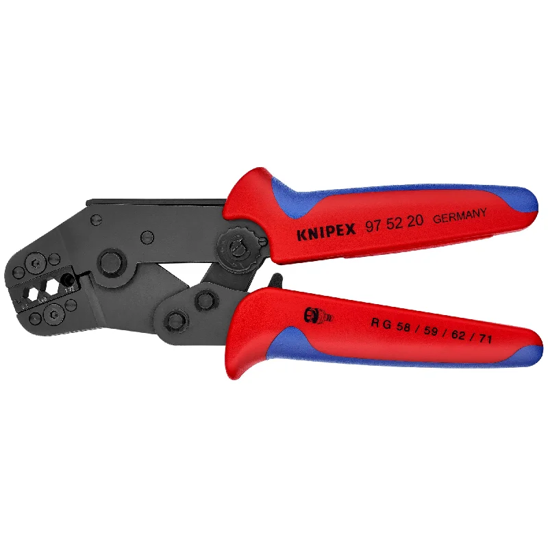 Multi-Purpose Pliers for Different Jobs-Knipex 97 52 20 7 1/2" Crimping Pliers for COAX, BNC and TNC Connectors RG 58/59/62/71/223