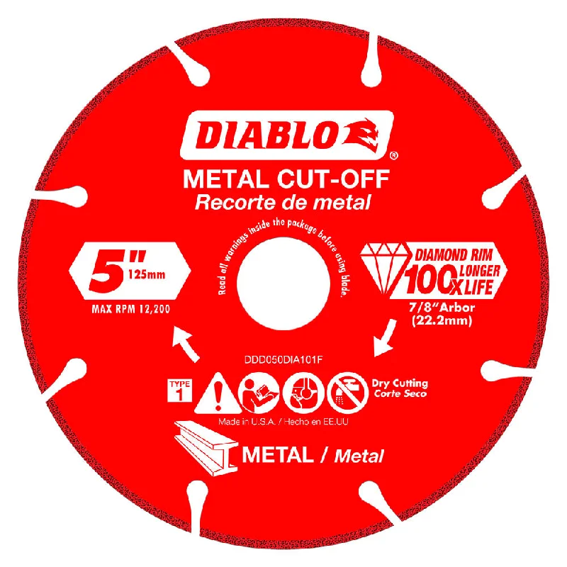 High-Performance Saw Blades for Heavy Machinery-Diablo DDD050DIA101F 5" Diamond Metal Cut-Off Blade