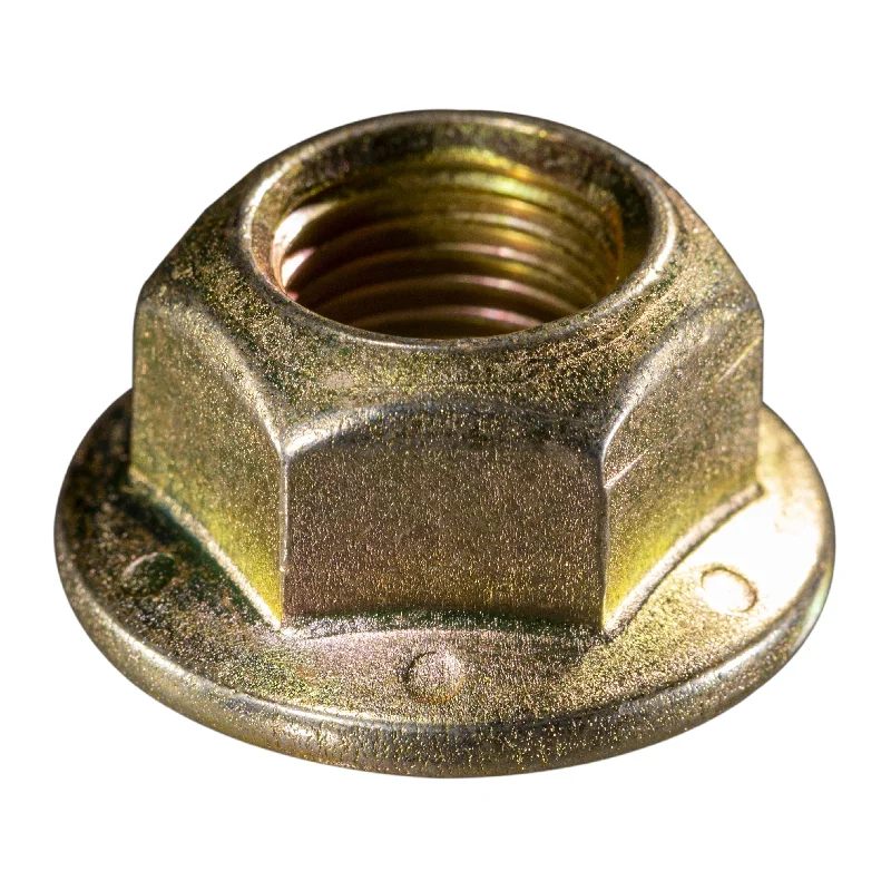 Flange Nuts for Stability and Security-1/2"-20 Yellow Zinc Plated Grade 8 Steel Fine Thread Hex Nuts (6 pcs.)