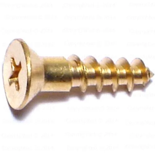 Machine Screws for Electrical Applications-Brass Phillips Flat Head Wood Screws - #12 Diameter