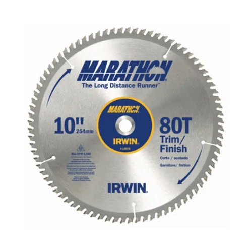 Multi-Tasking Saw Blades for Tough Construction Projects-Irwin 14076 10" 80T Marathon Miter/Table Saw Blade