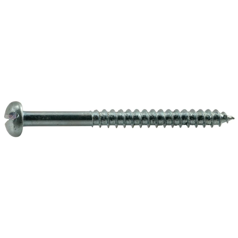 Screws for Fastening Wood to Concrete-#12 x 2-1/2" Zinc Plated Steel Slotted Round Head Wood Screws