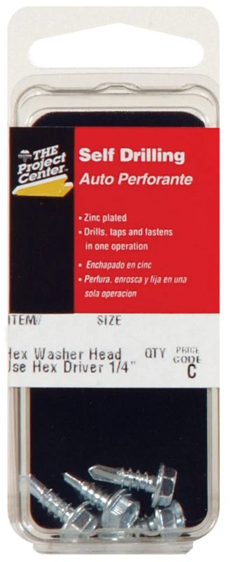 Screws for Mounting Signage and Fixtures-Hillman No. 10 x 3/4 in. L Hex Hex Head Zinc-Plated Steel Sheet Metal Screws 5 1 pk (Pack of 10)