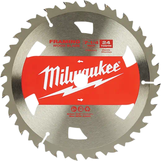 High-Cutting Performance Saw Blades for Masonry-Milwaukee 48-41-0710 Circular Saw Framing Blades 7-1/4" 24T 1 Piece