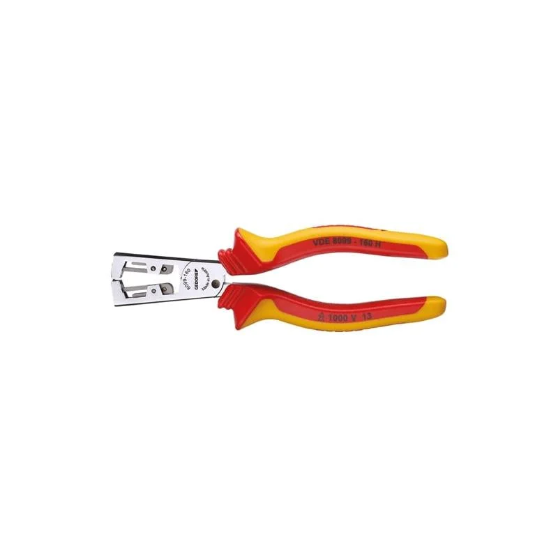 Sharp Blade Wire Cutters for Accurate Cuts-Gedore 1552082 VDE Stripping Pliers STRIP-FIX With VDE Insulating Sleeves 160 mm