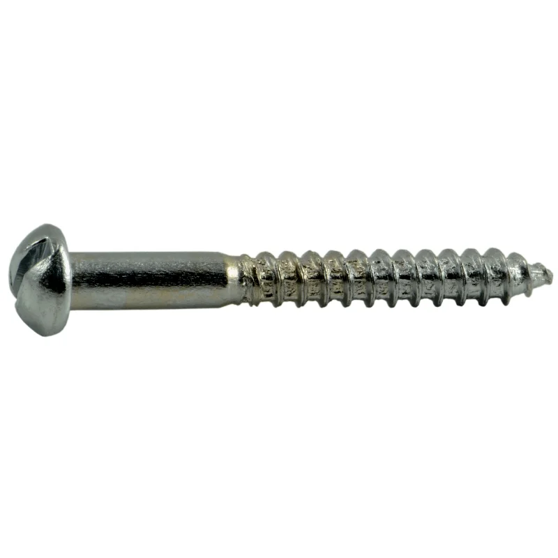 Wood Screws for Secure Joinery-#6 x 1-1/4" Steel Slotted Round Head Wood Screws