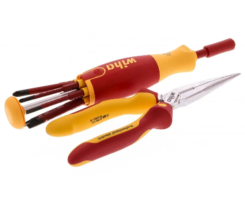 Versatile Pliers for All-Purpose Use-Wiha Tools 32865 Insulated SlimLine Blades & Pliers Set, 8 Pc.