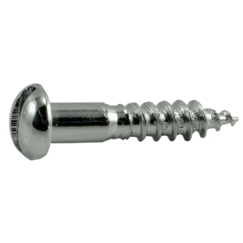 Outdoor Screws for Weatherproof Applications-#6 x 3/4" Steel Slotted Round Head Wood Screws