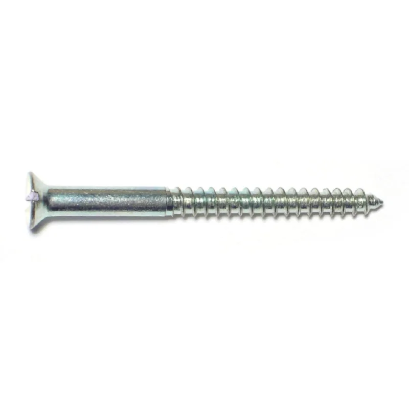 Screws for Construction and Building Projects-#8 x 2" Zinc Plated Steel Slotted Flat Head Wood Screws