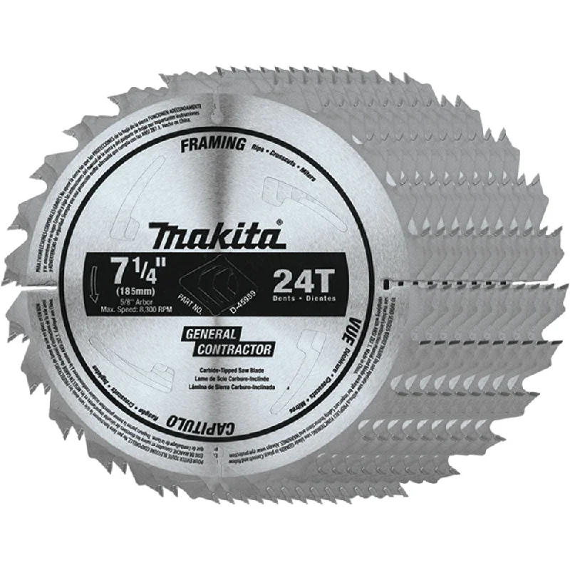 TCT Saw Blades for Fast Cutting Performance-Makita D-45989-10 7-1/4" 24T Circular Saw Blade, Framing/General Purpose