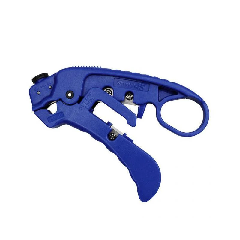 Automatic Pipe Cutters for Fast and Accurate Cuts-Simply45 S45-S01BL -Adjustable LAN Cable Stripper for Shielded & Unshielded Cat7a/6a/6/5e  Blue