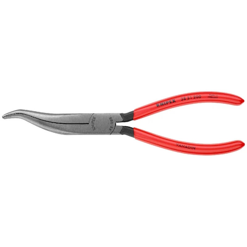 Ratcheting Pliers for Easy Adjustments-Knipex 38 31 200 8" Long Nose Pliers without Cutter-S Shape