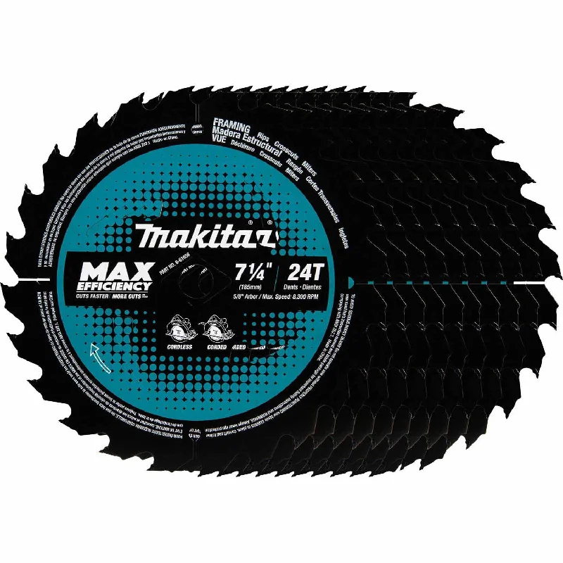 Mitre Saw Blades for Precision Woodworking-Makita B-61656-10 7-1/4" 24T Carbide-Tipped Ultra-Thin Kerf Framing Blade