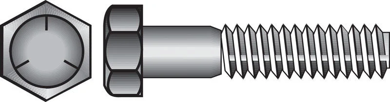 Large Screws for Structural Construction Projects-HILLMAN 1/4 in. D X 1-3/4 in. L Heat Treated Zinc Steel Hex Head Cap Screw 100 pk