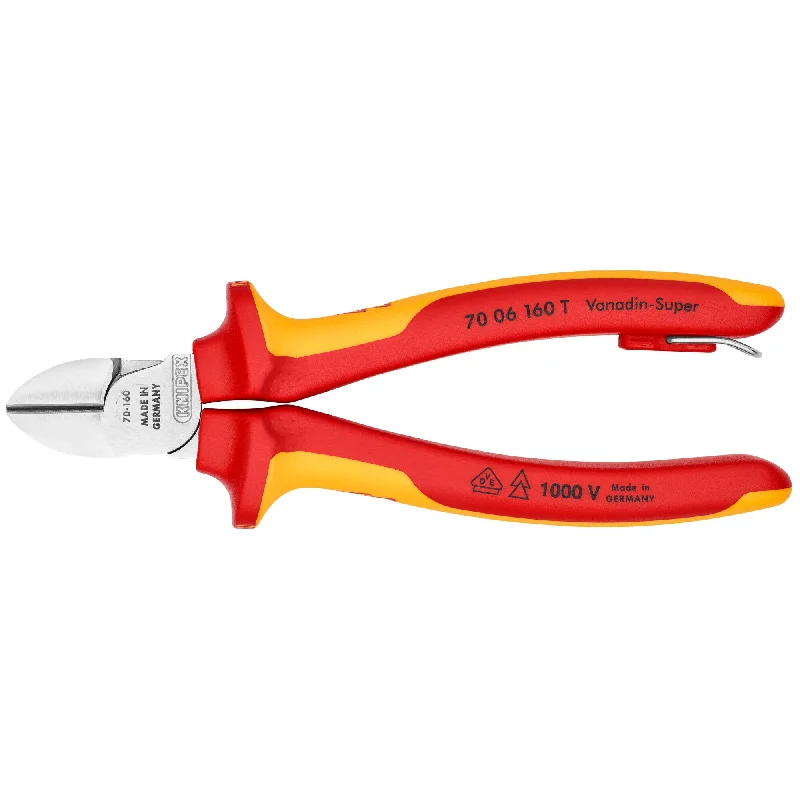 Fine Tip Pliers for Intricate Work-Knipex 70 06 160 T 6 1/4" Diagonal Cutters-1000V Insulated-Tethered Attachment