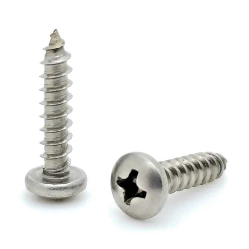 Screws for Securing Wood Flooring-100 Qty #8 x 3/4" 304 Stainless Steel Phillips Pan Head Wood Screws (BCP608)