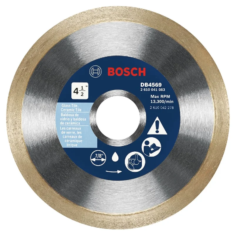 Long-Lasting Saw Blades for Home Improvement-Bosch DB4569 4-1/2 In. Premium Continuous Rim Diamond Blade