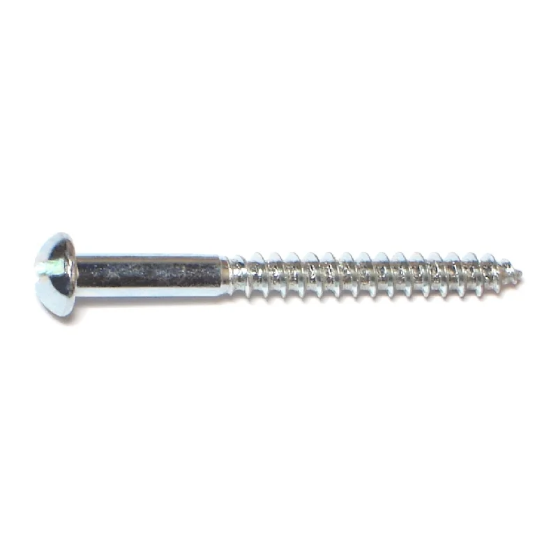 Screws for Reinforcing and Strengthening Joints-#8 x 1-3/4" Zinc Slotted Round Head Wood Screws (50 pcs.)