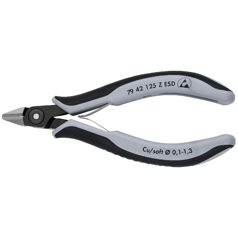 Professional Pliers for Advanced Projects-Knipex 79 42 125 Z ESD 5" Electronics Diagonal Cutters-ESD Handles