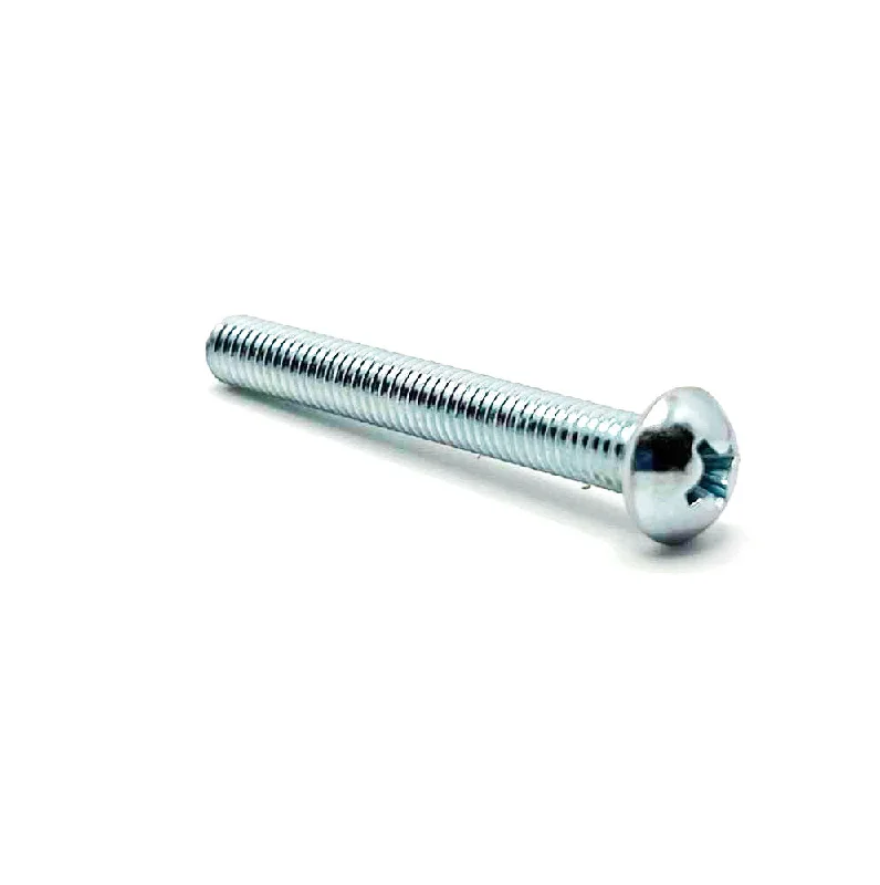 Brass Screws for Decorative Finishes-#10-32 x 1-1/2in UNF Phillips Round Machine Screw Clear Zinc